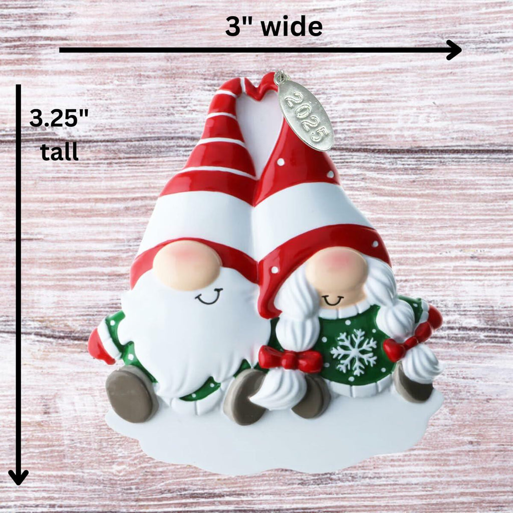 Gnome Couple Ornament - Easy to Personalized at Home - Comes in a Gift Box