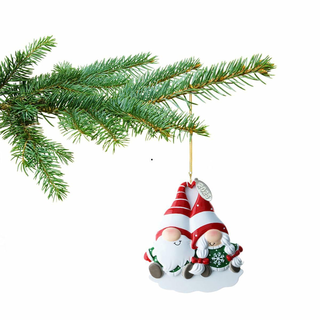 Gnome Couple Ornament - Easy to Personalized at Home - Comes in a Gift Box