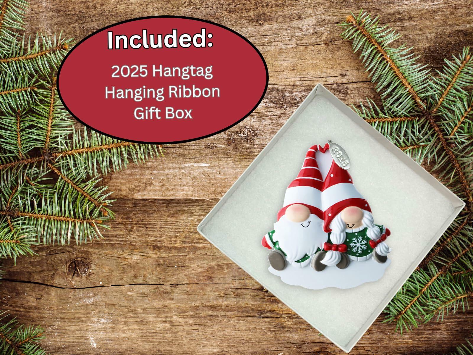 Gnome Couple Ornament - Easy to Personalized at Home - Comes in a Gift Box