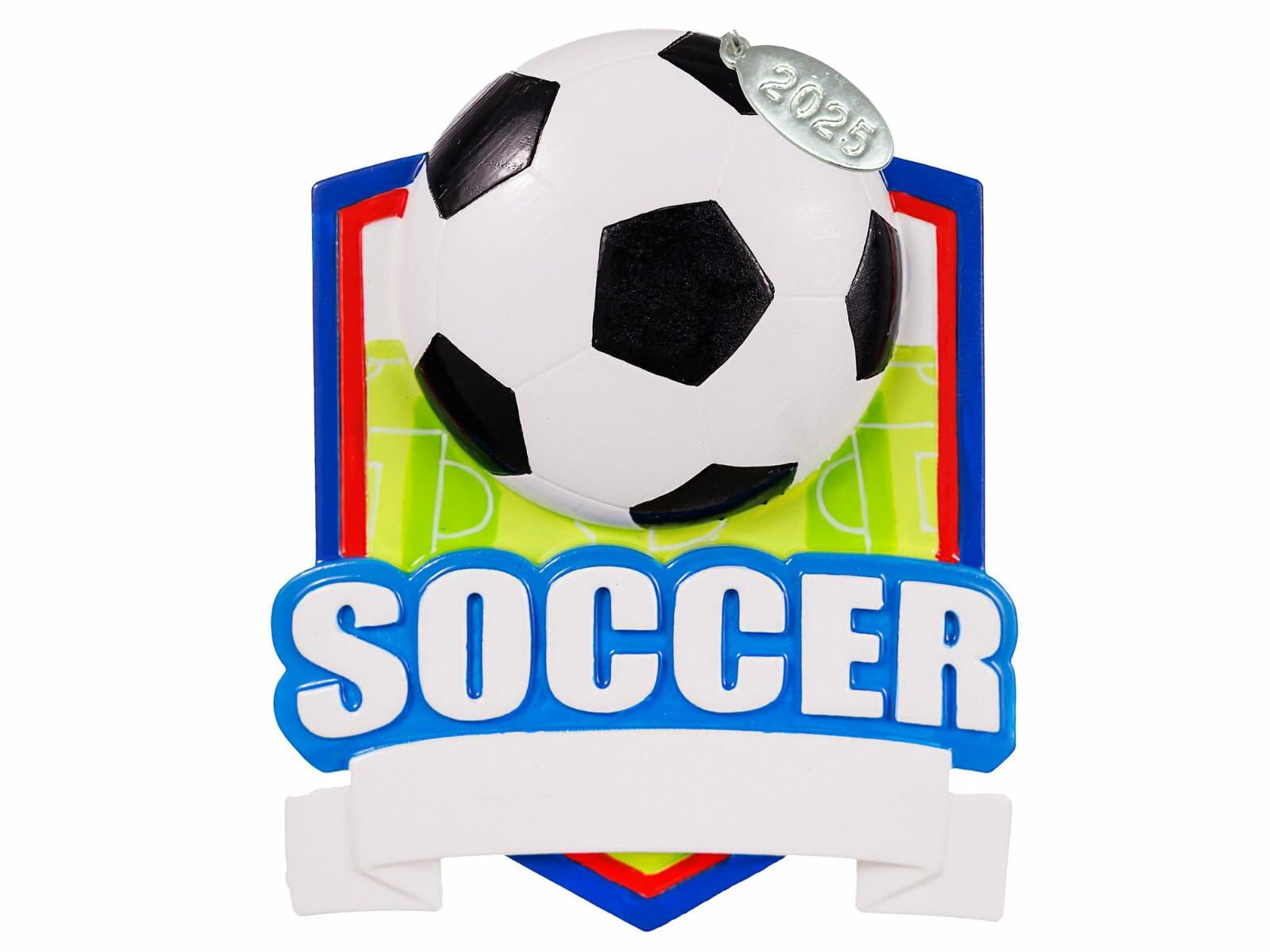 Soccer Ornaments, 2025 Soccer Ornament to Personalize, Soccer Gift Idea, Soccer Christmas Tree Ornaments for Boys or Girls, Goalies, Includes Hangtag and Gift Box (Soccer)