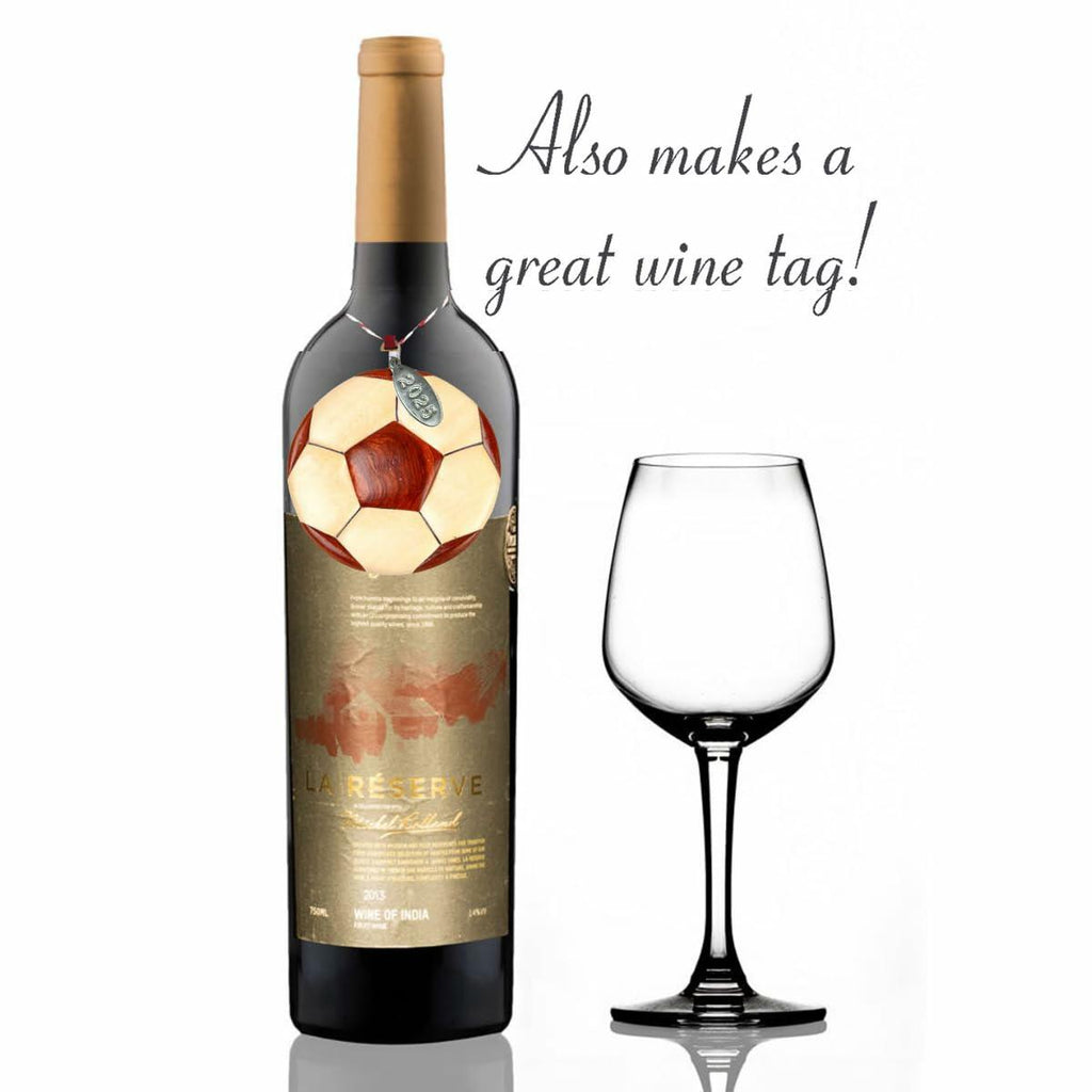 2026 Soccer Ornament - Soccer Christmas Ornament - Stunning Two-Tone Wood Christmas Ornament - Intarsia Design - Comes in a Gift Box so Its Ready for Giving