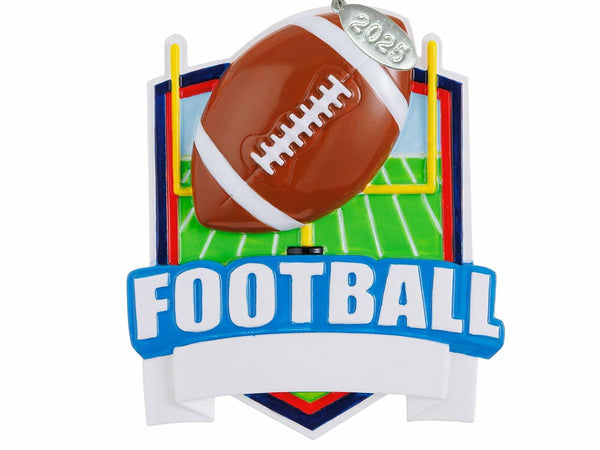 2025 Football Ornament to Personalize, Football Gift Idea, Football Christmas Tree Ornaments for Boys, Includes Hangtag and Gift Box