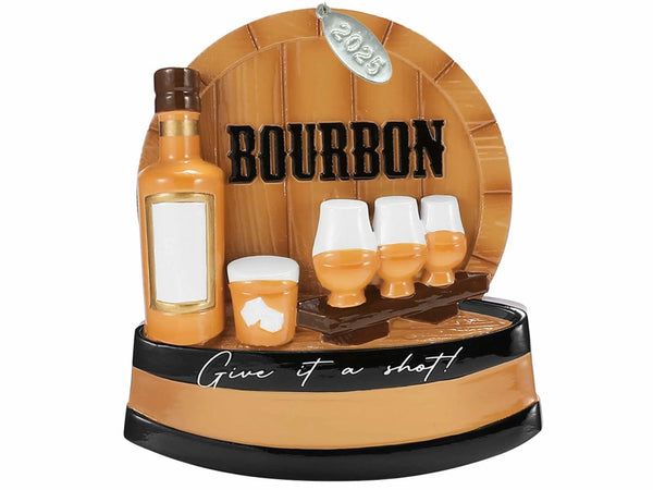 Bourbon Whiskey Christmas Ornaments - Can Easily Be Personalized at Home, Great Bourbon Gifts for Men, Bourbon Stocking Stuffers, Comes in Gift Box
