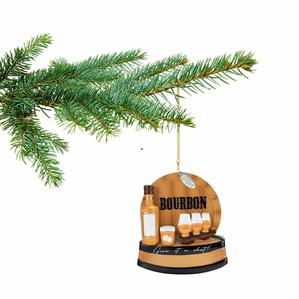 Bourbon Whiskey Christmas Ornaments - Can Easily Be Personalized at Home, Great Bourbon Gifts for Men, Bourbon Stocking Stuffers, Comes in Gift Box