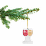 Our First Christmas Ornament, Wine Lovers Wedding Gifts for Couples 2025, Anniversary or Just Married with Mr and Mrs, Wine Glasses Design, Couples First Christmas Ornament in Gift Box