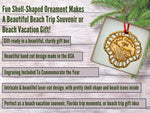 Beach Ornaments, Beach Christmas Ornament 2025 Seashells, Florida, Coastal Ornament - Beautiful Laser Cut Wood, Great Stocking Stuffer, Souvenir Idea, Comes in Gift Box