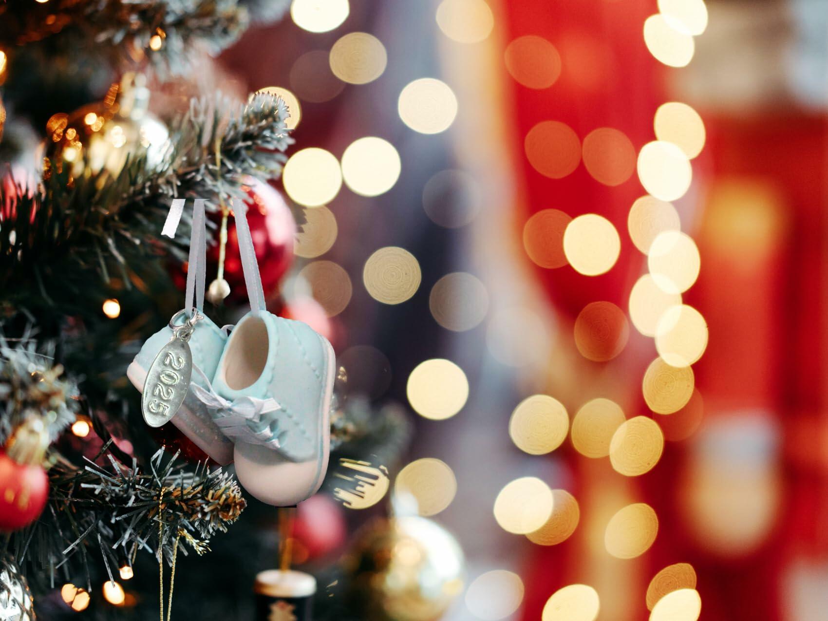 Baby Boy Booties Ornament - Hanging Baby Boy Blue Shoes 2025, In Gift Box