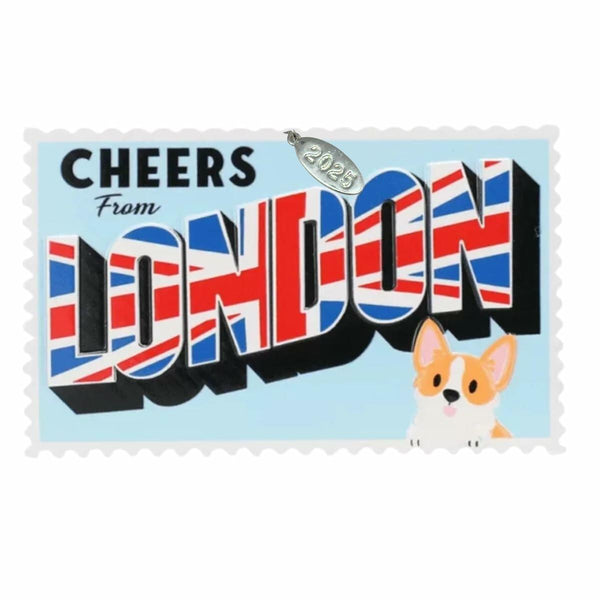 London Christmas Ornament 2025, London Ornament or Gift Idea, Trip Souvenir/Memento with British Flag, Great Britain, England Stocking Stuffer, Comes in Gift Box