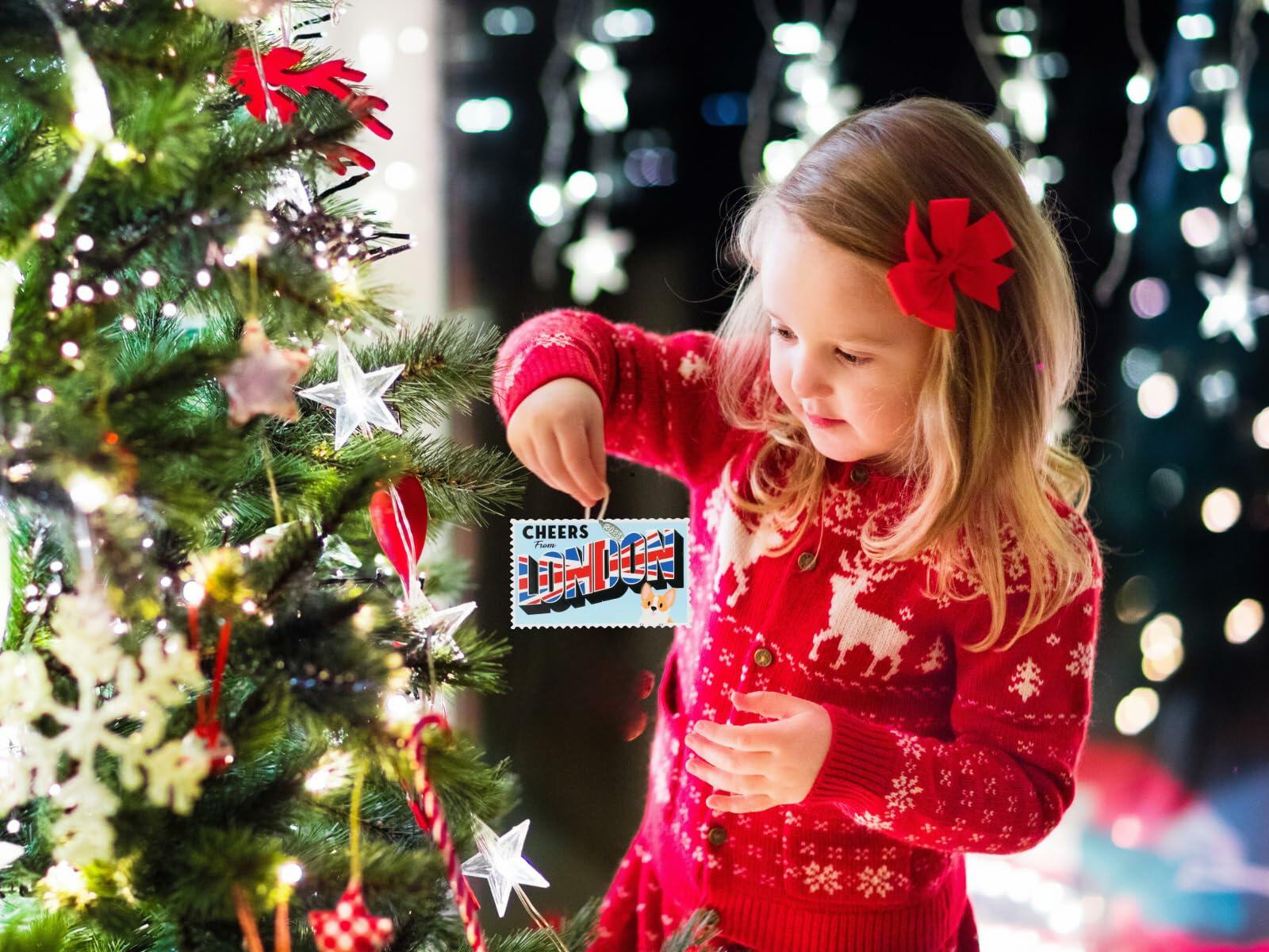 London Christmas Ornament 2025, London Ornament or Gift Idea, Trip Souvenir/Memento with British Flag, Great Britain, England Stocking Stuffer, Comes in Gift Box