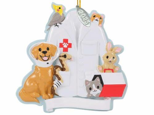 2025 Veterinarian Gifts, Veterinarian Christmas Ornament for Vet Techs - Men or Women Veterinarian Gifts - Colorful 4.5" Resin Ornament, Easily Personalized Veterinarian Gifts, Comes in Gift Box