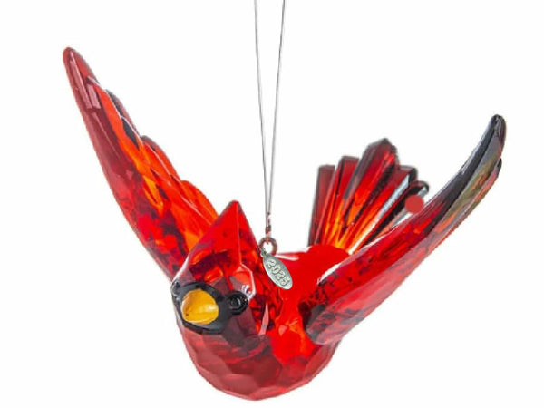 Flying Cardinal Memorial Gift, Red Bird Cardinal Ornament Hanging Acrylic Crystal Window Suncatcher, Cardinals Decor with Story Card, 2025 Hangtag and Suction Cup - Sign of a Visitor from Heaven
