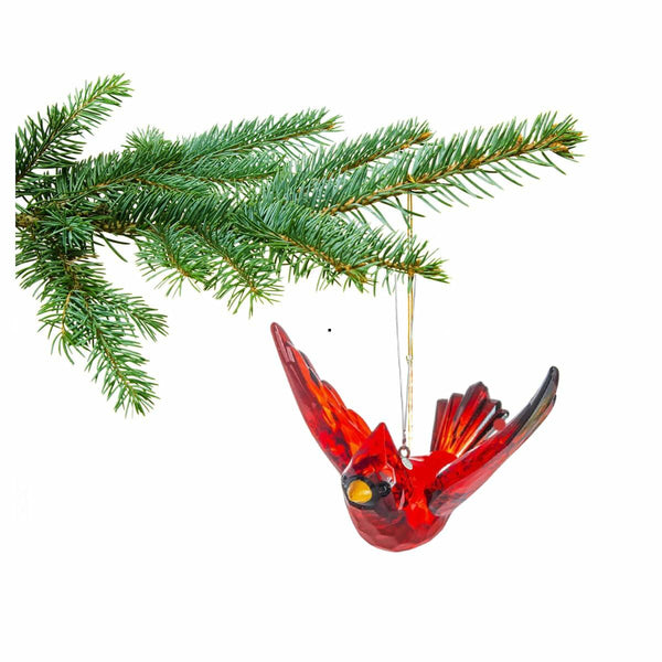Flying Cardinal Memorial Gift, Red Bird Cardinal Ornament Hanging Acrylic Crystal Window Suncatcher, Cardinals Decor with Story Card, 2025 Hangtag and Suction Cup - Sign of a Visitor from Heaven