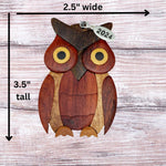 2025 Wooden Owl Ornament, Owl Christmas Ornaments - Two-Tone Wood Christmas Ornament - Intarsia Design - Comes in A Gift Box