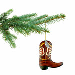 Cowboy Boot Ornament 2025 - Two-Tone Wood Christmas Ornament - Intarsia Design - Western Ornament - Comes in A Gift Box So It's Ready for Giving