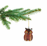 2025 Wooden Owl Ornament, Owl Christmas Ornaments - Two-Tone Wood Christmas Ornament - Intarsia Design - Comes in A Gift Box