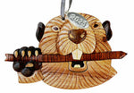 Beaver Ornament 2025 Two-Tone Wood Christmas Ornament - Handcrafted Wood Intarsia Design - Comes in A Gift Box So It's Ready for Giving