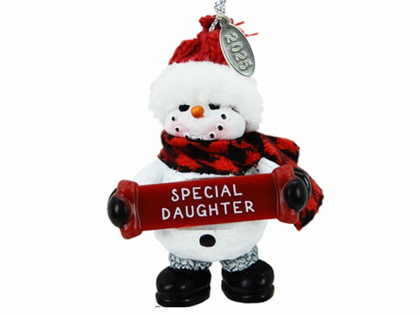 2025 Little 2" Snowman Christmas Ornaments - DAUGHTER, in gift box
