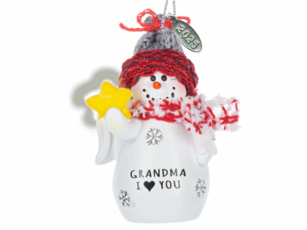 2025 Little 2" Snowman Christmas Ornaments - GRANDMA, in gift box