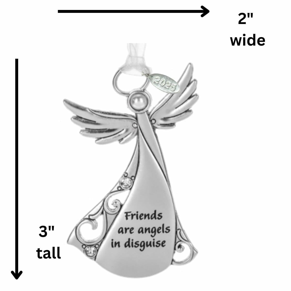 Metal Angel Ornament - FRIEND, Friendship Gift Idea 2025, In Gift Box