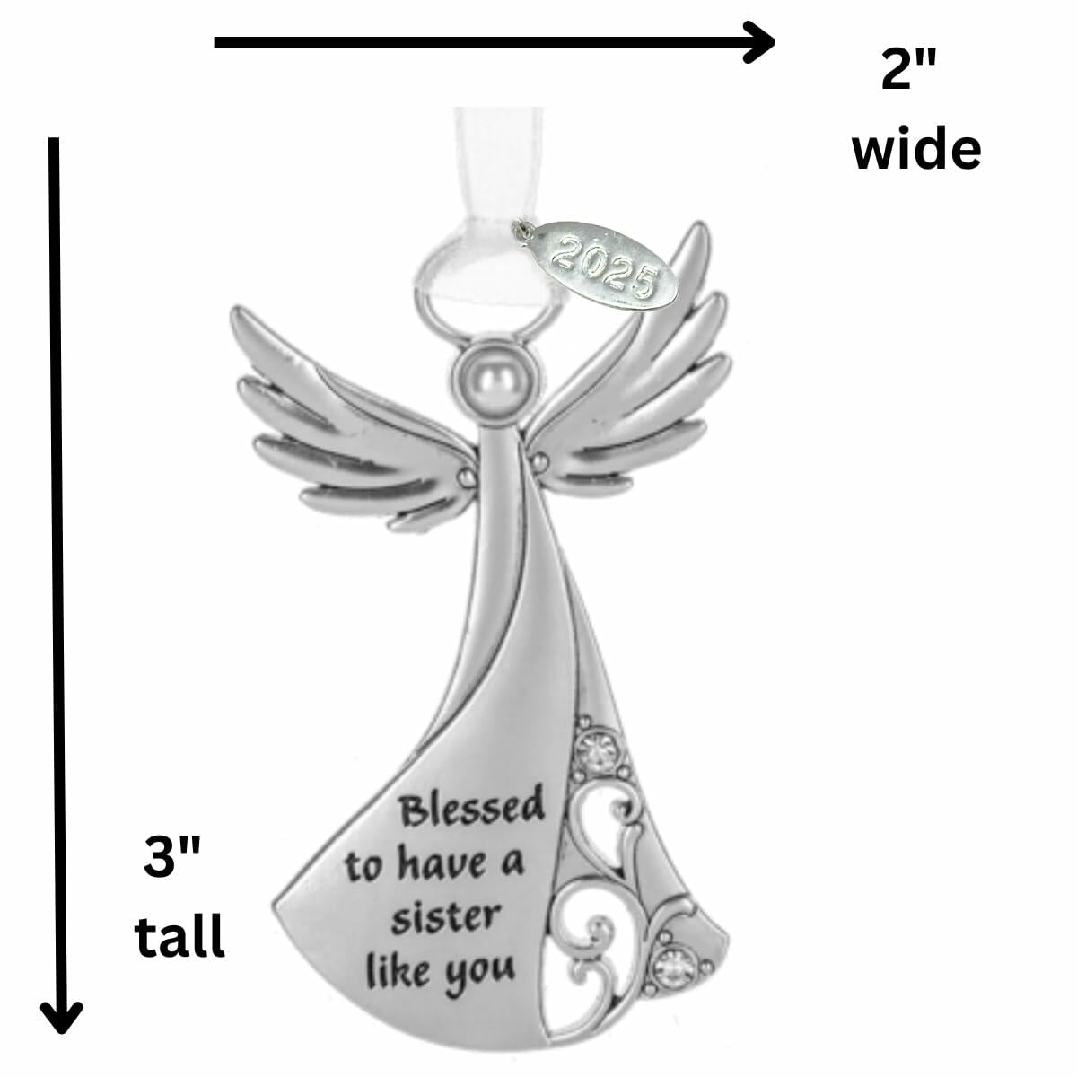 Metal Angel Ornament - SISTER 2025, In Gift Box