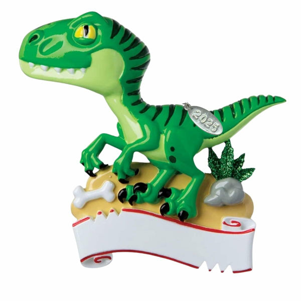 Dinosaur Ornament - Velociraptor Christmas Ornament 2025 - Easy to Personalize at Home - Comes in Gift Box So Its Ready for Giving!