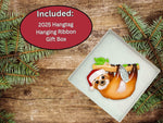 Sloth Ornament - Sloth Christmas Ornaments 2025 - Easy to Personalize - Comes in a Gift Box So It's Ready for Giving