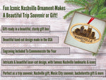 Nashville Christmas Ornament, Tennessee Souvenir, Music Gift with Skyline, Guitar and City Icons, Beautiful Laser Cut Wood – Great Stocking Stuffer, Nashville Souvenir Idea, Comes in Gift Box