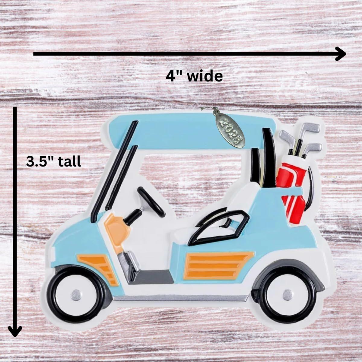 Golf Cart Christmas Ornament with 2024 Hangtag, Cute Blue Golf Cart, Comes in Gift Box - Cool Golf Gifts for Men Golfers, Perfect Dad Gift