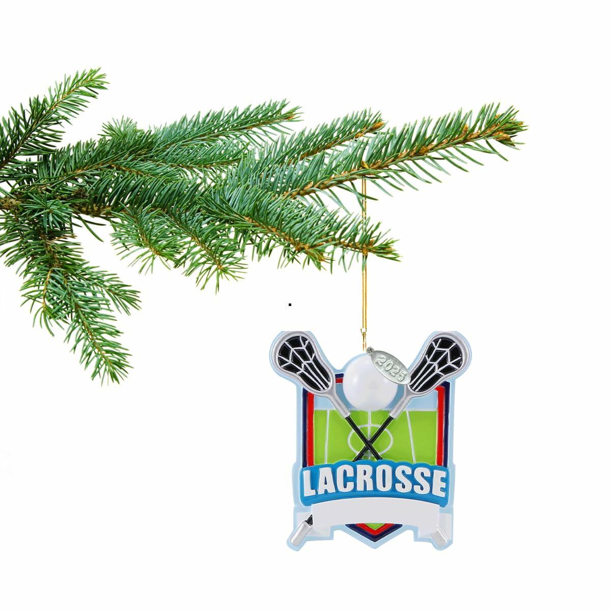 La Crosse Ornamement, La Crosse Player Gifts, La Crosse Christmas Tree Ornaments, Can Be Personalized - Includes 2025 Hangtag and Gift Box (Lacrosse)