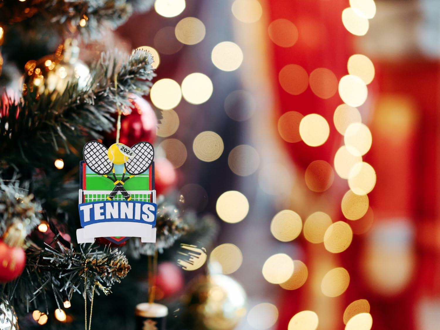 Tennis Ornaments, 2025 Tennis Gifts for Men or Women, Tennis Christmas Ornament to Personalize, Stocking Stuffers, Includes Hangtag and Gift Box