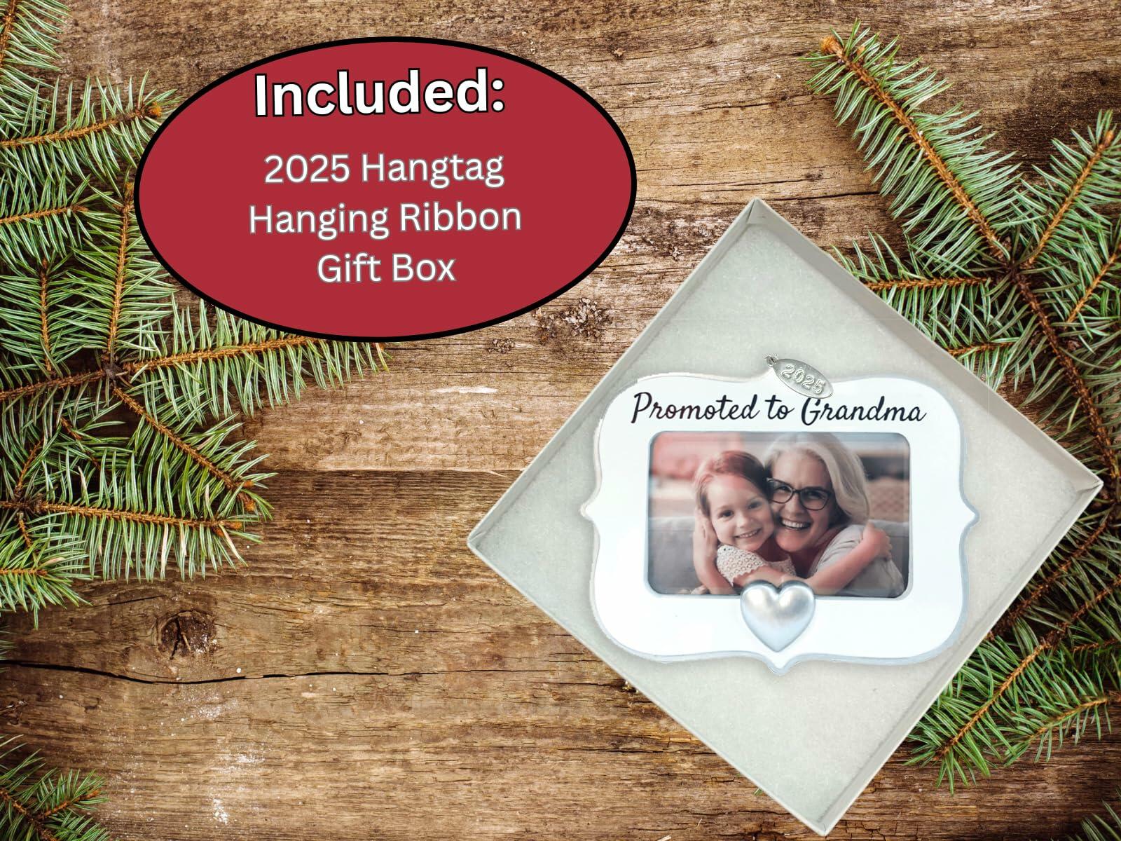 Twisted Anchor Trading Company 2025 Grandma's First Christmas Ornament Picture Frame - Grandmas First Christmas, Grandma Ornament - Easy to Personalize at Home - Comes in a Gift Box for Giving