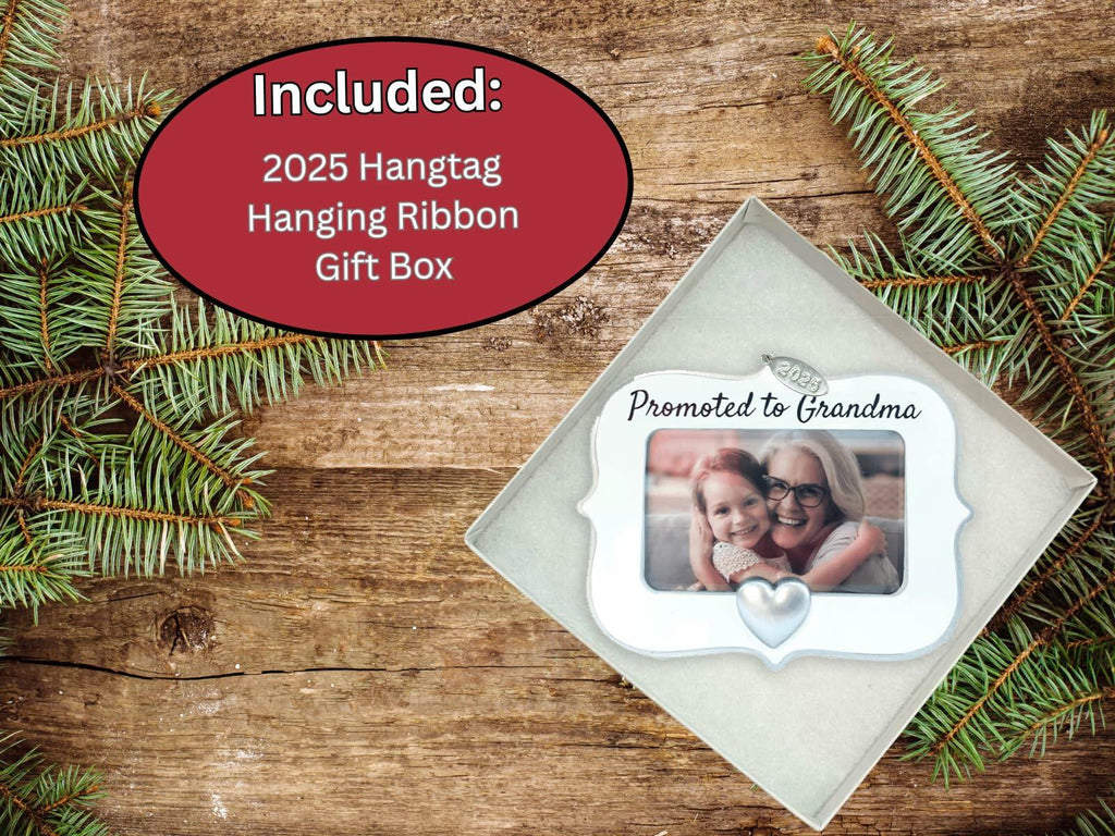Twisted Anchor Trading Company 2025 Grandma's First Christmas Ornament Picture Frame - Grandmas First Christmas, Grandma Ornament - Easy to Personalize at Home - Comes in a Gift Box for Giving