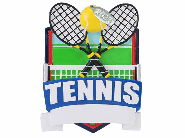 Tennis Ornaments, 2025 Tennis Gifts for Men or Women, Tennis Christmas Ornament to Personalize, Stocking Stuffers, Includes Hangtag and Gift Box