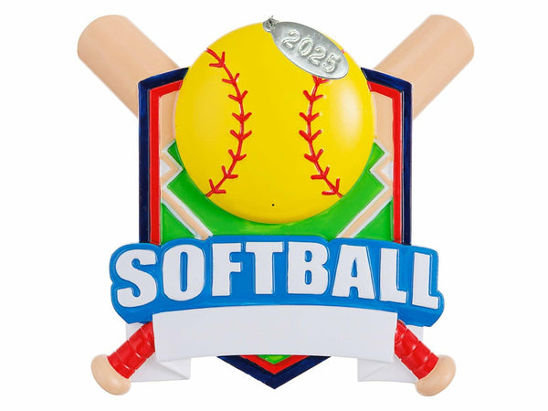 Softball Ornaments, 2025 Softball Ornament, Girls Softball Ornament to Personalize, Softball Gift Idea, Christmas Tree Ornament, Includes Hangtag, Gift Box (Softball)