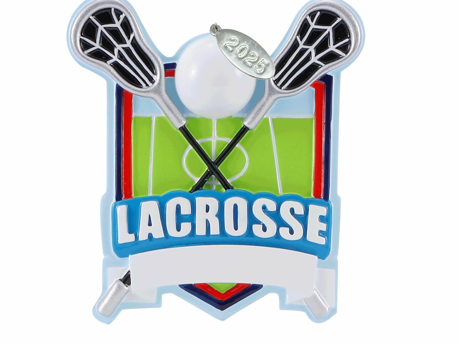 La Crosse Ornamement, La Crosse Player Gifts, La Crosse Christmas Tree Ornaments, Can Be Personalized - Includes 2025 Hangtag and Gift Box (Lacrosse)