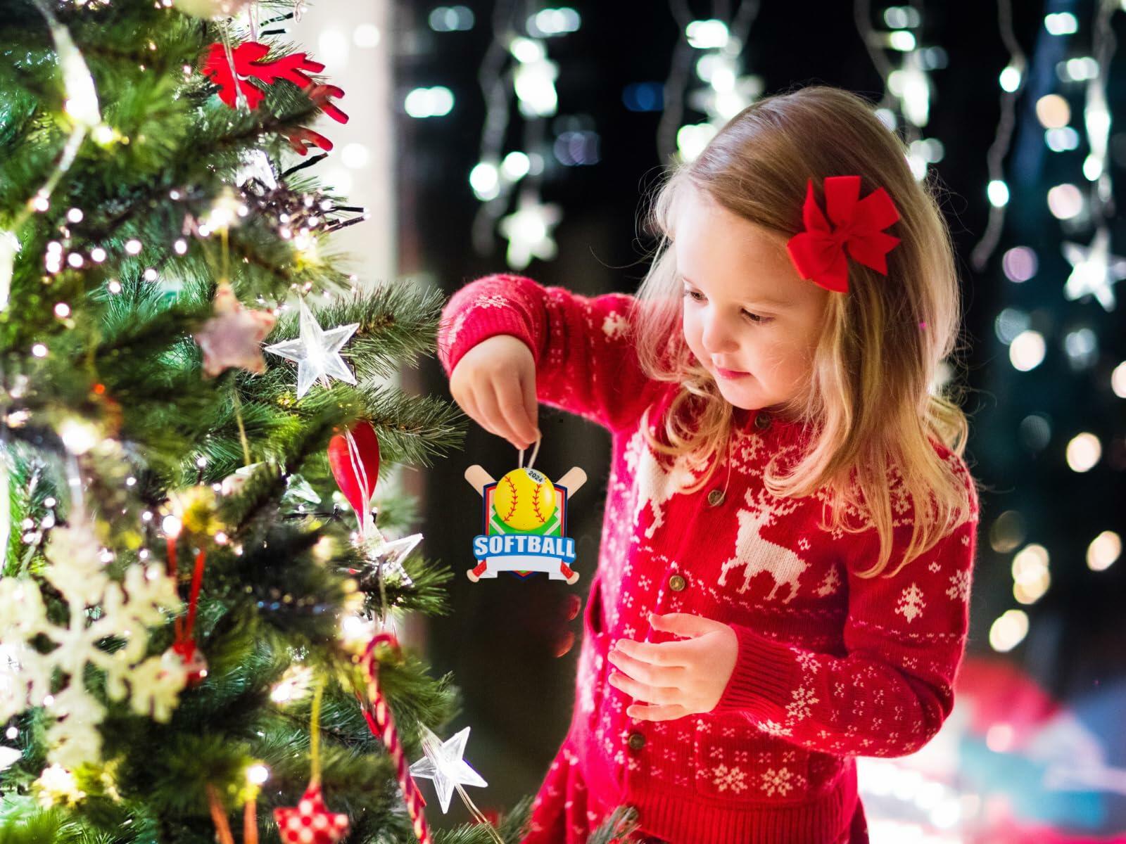 Softball Ornaments, 2025 Softball Ornament, Girls Softball Ornament to Personalize, Softball Gift Idea, Christmas Tree Ornament, Includes Hangtag, Gift Box (Softball)