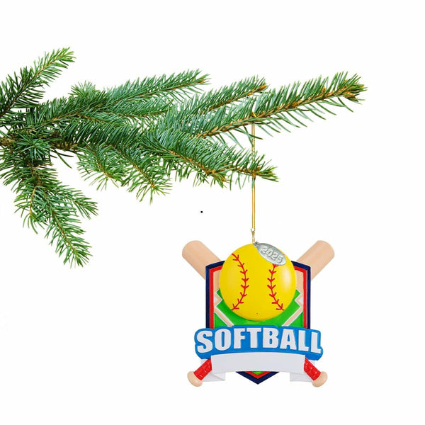 Softball Ornaments, 2025 Softball Ornament, Girls Softball Ornament to Personalize, Softball Gift Idea, Christmas Tree Ornament, Includes Hangtag, Gift Box (Softball)