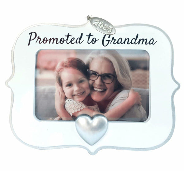 Twisted Anchor Trading Company 2025 Grandma's First Christmas Ornament Picture Frame - Grandmas First Christmas, Grandma Ornament - Easy to Personalize at Home - Comes in a Gift Box for Giving