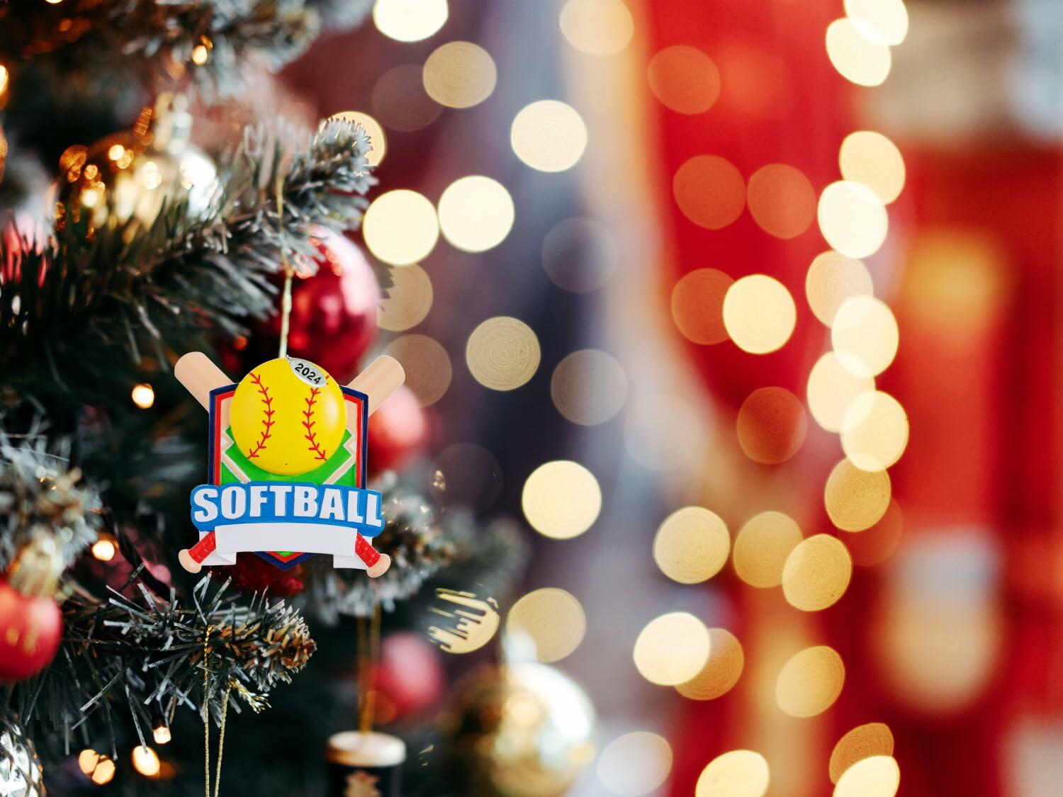 Softball Ornaments, 2025 Softball Ornament, Girls Softball Ornament to Personalize, Softball Gift Idea, Christmas Tree Ornament, Includes Hangtag, Gift Box (Softball)