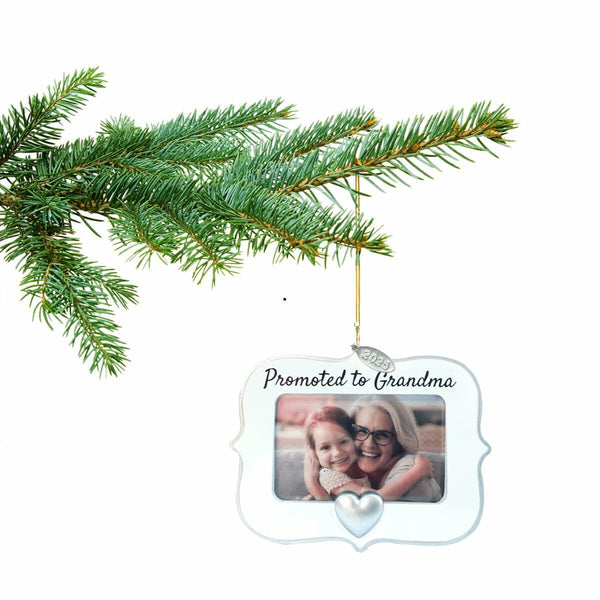 Twisted Anchor Trading Company 2025 Grandma's First Christmas Ornament Picture Frame - Grandmas First Christmas, Grandma Ornament - Easy to Personalize at Home - Comes in a Gift Box for Giving