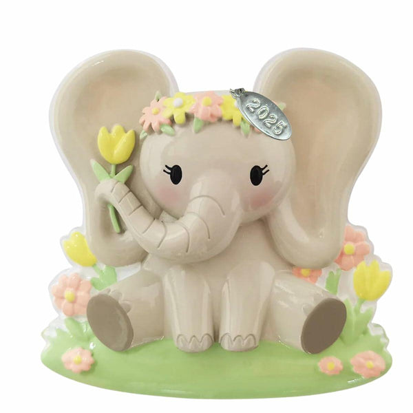 Twisted Anchor Trading Company Elephant Baby Girl Christmas Ornament or Happy Birthday Ornament, Baby Ornaments - Can Be Personalized at Home, Comes in a Gift Box 2025