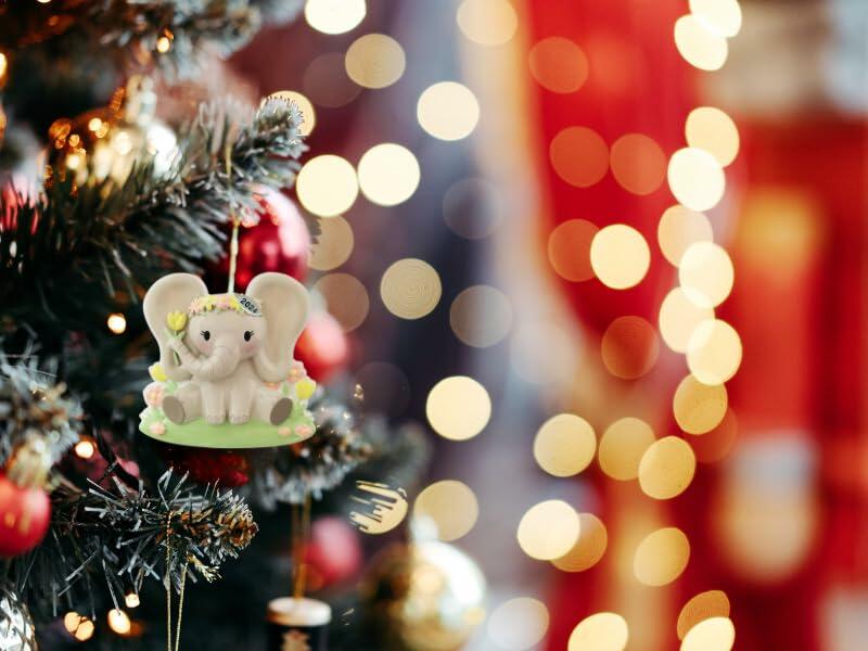 Twisted Anchor Trading Company Elephant Baby Girl Christmas Ornament or Happy Birthday Ornament, Baby Ornaments - Can Be Personalized at Home, Comes in a Gift Box 2025