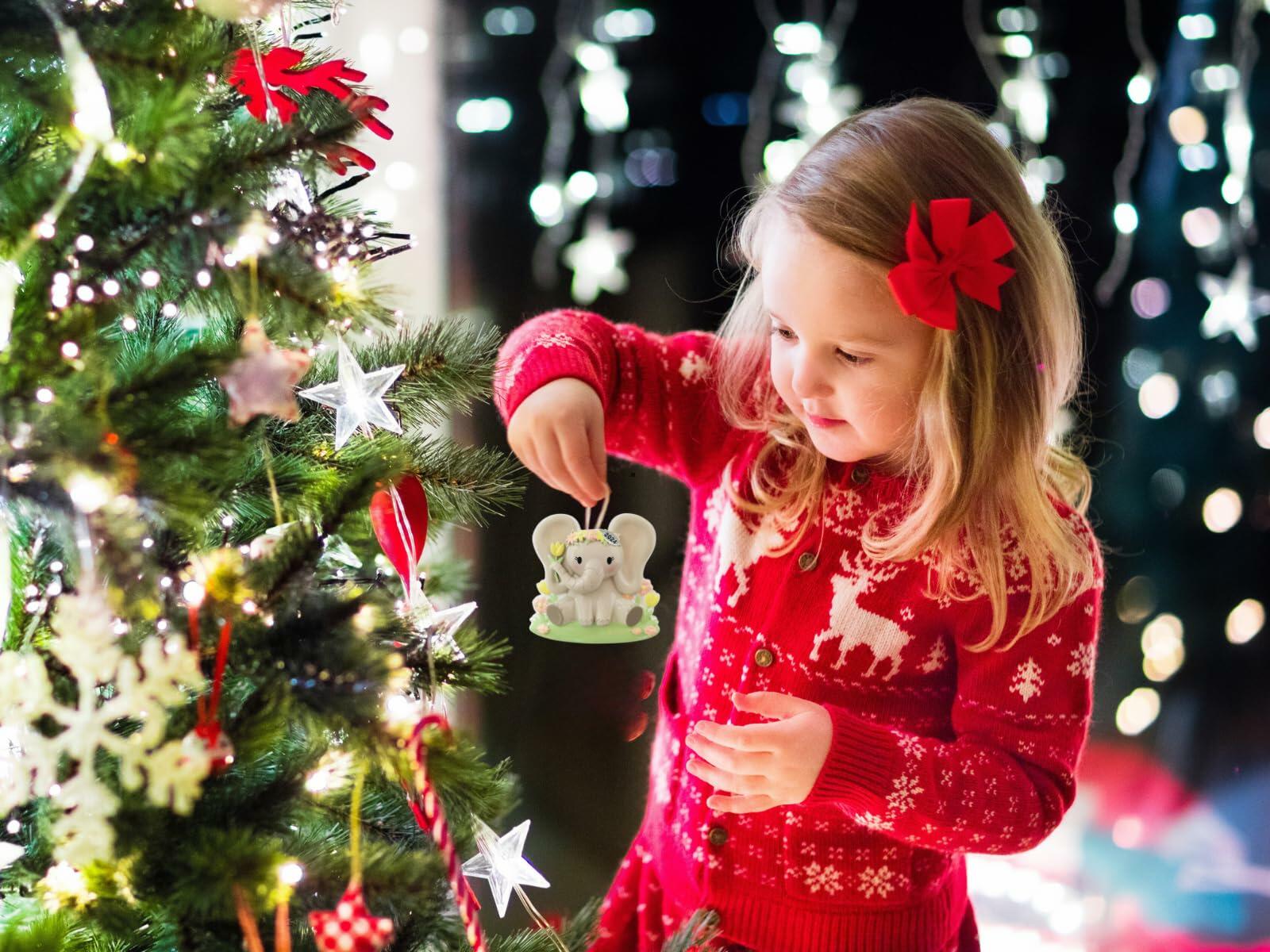 Twisted Anchor Trading Company Elephant Baby Girl Christmas Ornament or Happy Birthday Ornament, Baby Ornaments - Can Be Personalized at Home, Comes in a Gift Box 2025