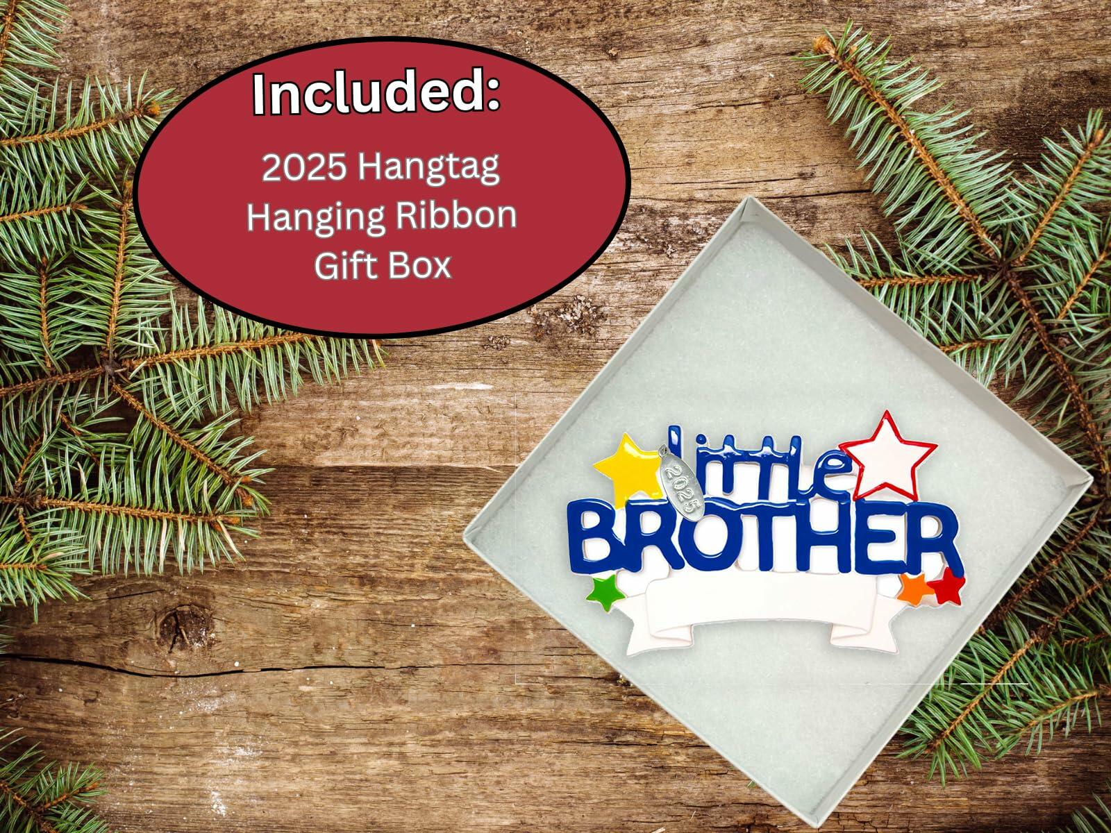 Little Brother Ornament 2025, Easy to Personalize at Home, Comes in Gift Box