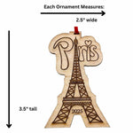 Paris Christmas Ornament 2024 in Laser Cut Wood - Paris Souvenirs and Gifts, Eiffel Tower Ornament, Olympics, Olympic Games Souvenir, Ornament, Memorabilia - Comes in a Gift Box