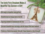 Paris Christmas Ornament 2024 in Laser Cut Wood - Paris Souvenirs and Gifts, Eiffel Tower Ornament, Olympics, Olympic Games Souvenir, Ornament, Memorabilia - Comes in a Gift Box
