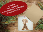 Paris Christmas Ornament 2024 in Laser Cut Wood - Paris Souvenirs and Gifts, Eiffel Tower Ornament, Olympics, Olympic Games Souvenir, Ornament, Memorabilia - Comes in a Gift Box