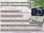 Camera Ornament - Camera Gifts - Fun Camera Christmas Tree Ornament 2025, Black & Silver with Replica Strap - Comes in a Gift Box