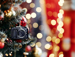 Camera Ornament - Camera Gifts - Fun Camera Christmas Tree Ornament 2025, Black & Silver with Replica Strap - Comes in a Gift Box