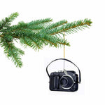 Camera Ornament - Camera Gifts - Fun Camera Christmas Tree Ornament 2025, Black & Silver with Replica Strap - Comes in a Gift Box
